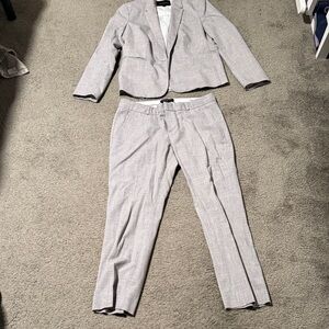 Banana Republic Gray Ankle Pants & Blazer Set